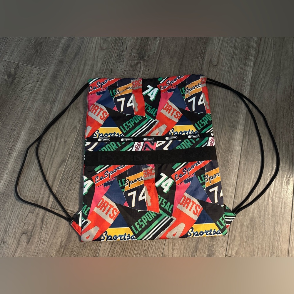 LeSportsac Janice Varsity Collage Drawstring Backpack